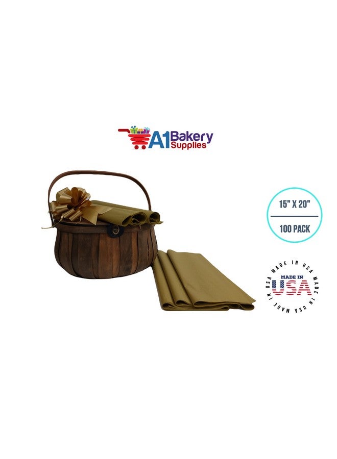 A1 Bakery Supplies Antique Gold Tissue Paper 15 inch x 20 inch 100 Sheets Premium Gift wrap Paper - Image 2