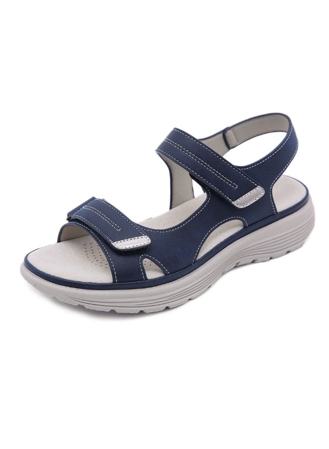 NIBEMINENT Female PU Leather Sandals Shoes   Summer Cool Beach Hook Loop Non Slip  - Image 1