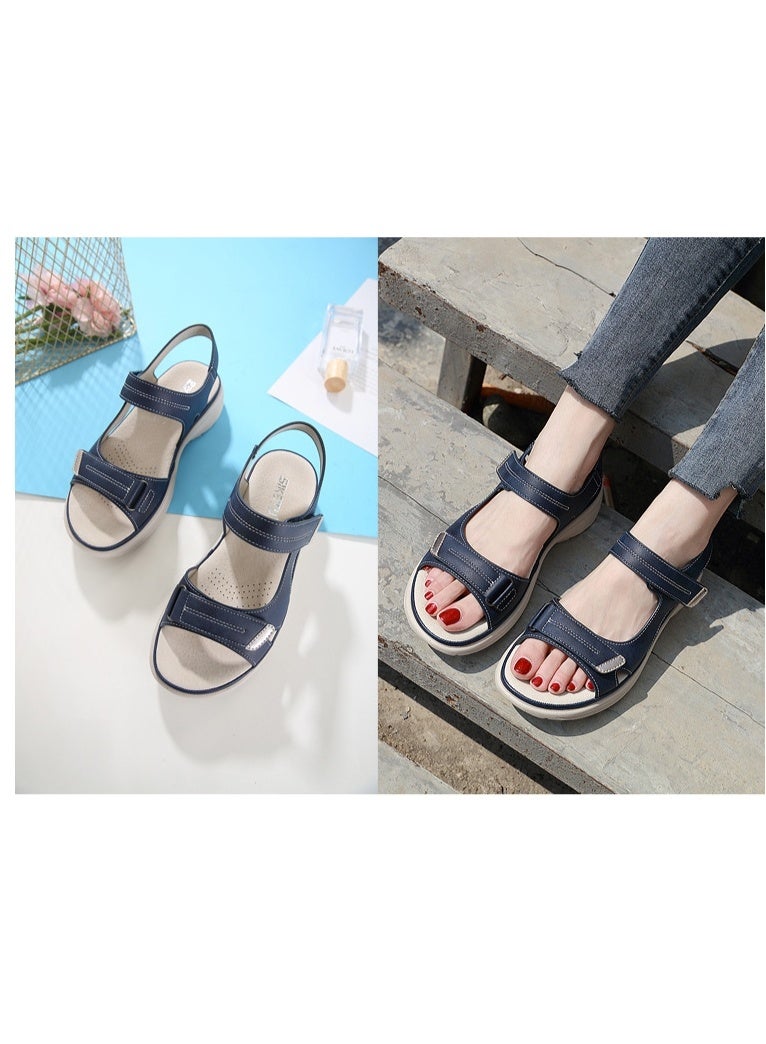 NIBEMINENT Female PU Leather Sandals Shoes   Summer Cool Beach Hook Loop Non Slip  - Image 5
