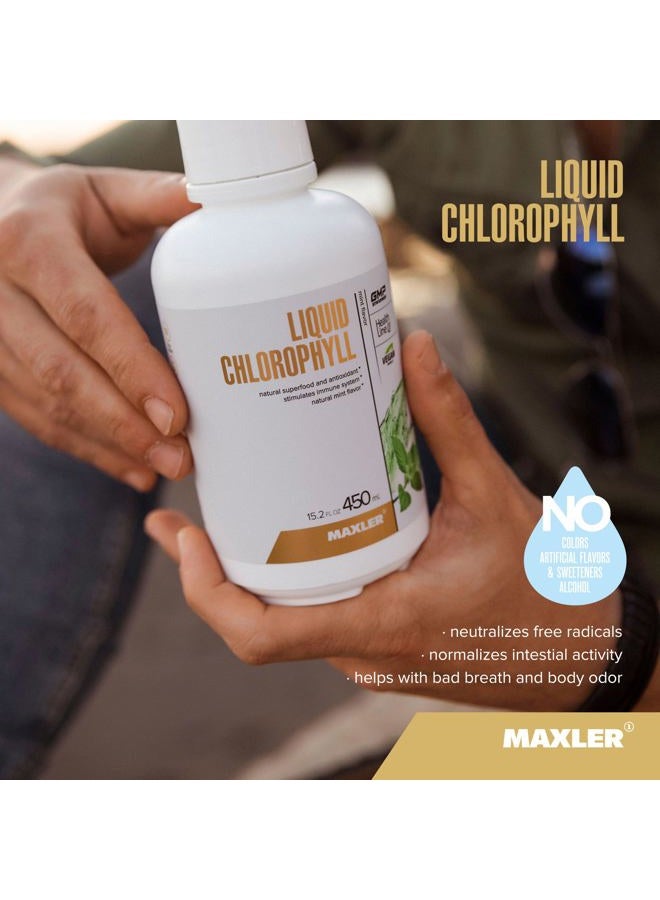 MAXLER Chlorophyll Liquid Mint Flavor - Internal Deodorant for Body Odor & Bad Breath Supplement - Vegan Liquid Chlorophyll - 132 mg of Chlorophyllin per 1 Serving (15 Servings) - 15.2 fl oz - Image 3