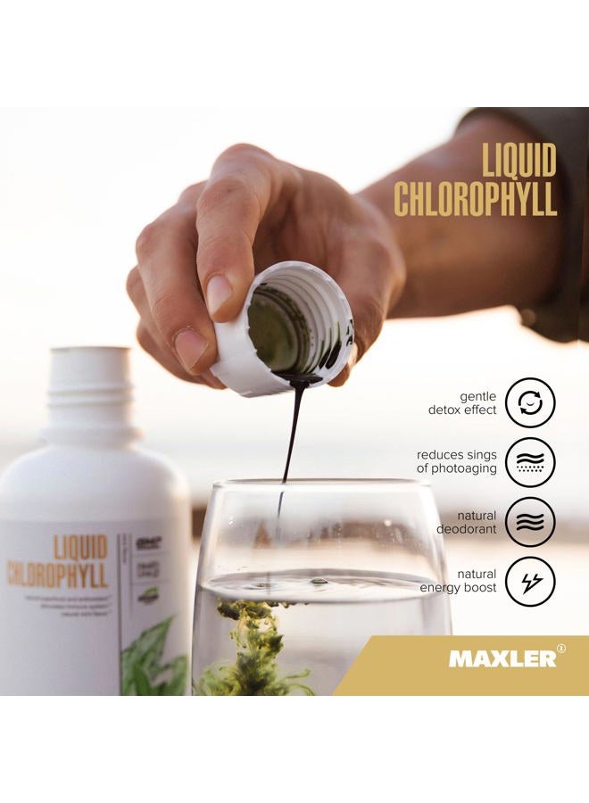 MAXLER Chlorophyll Liquid Mint Flavor - Internal Deodorant for Body Odor & Bad Breath Supplement - Vegan Liquid Chlorophyll - 132 mg of Chlorophyllin per 1 Serving (15 Servings) - 15.2 fl oz - Image 4