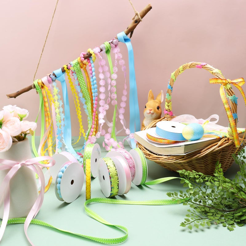 LaRibbons Pastel Ribbons for Crafts 10 Rolls Assorted Ribbon for Gift Wrapping, Hair Bows, DIY Crafts, Home Decor 46 Yards - Image 3
