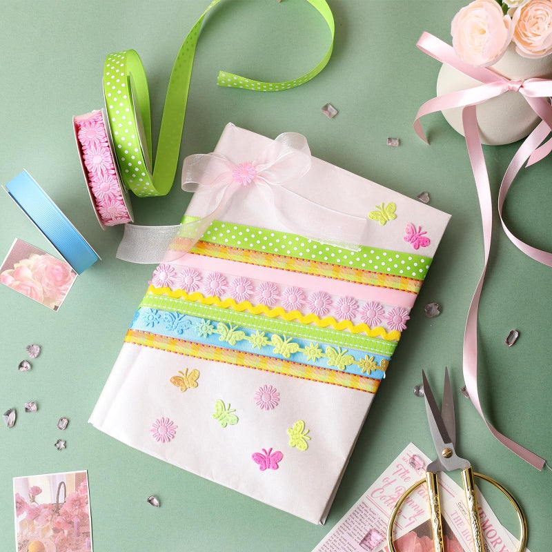 LaRibbons Pastel Ribbons for Crafts 10 Rolls Assorted Ribbon for Gift Wrapping, Hair Bows, DIY Crafts, Home Decor 46 Yards - Image 4