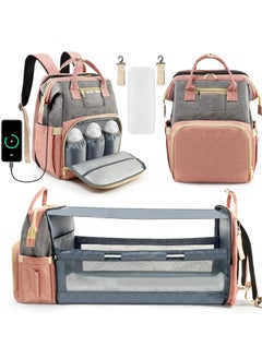 Water resistant Baby Diaper Bag Travel Backpack with seat and changing station Bag for Boys and Girls Large Capacity Baby Registry Newborn Baby Essential Gifts