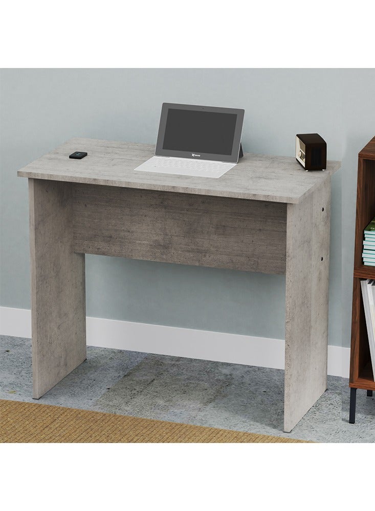 Mahmayi Mahmayi Modern Study Table with BS02 Desktop Socket with USB A/C Port, Modern Executive Desk for Office, Home, Schools, Laptop, Computer Workstation Table- Light Grey Chicago Concrete - Image 3