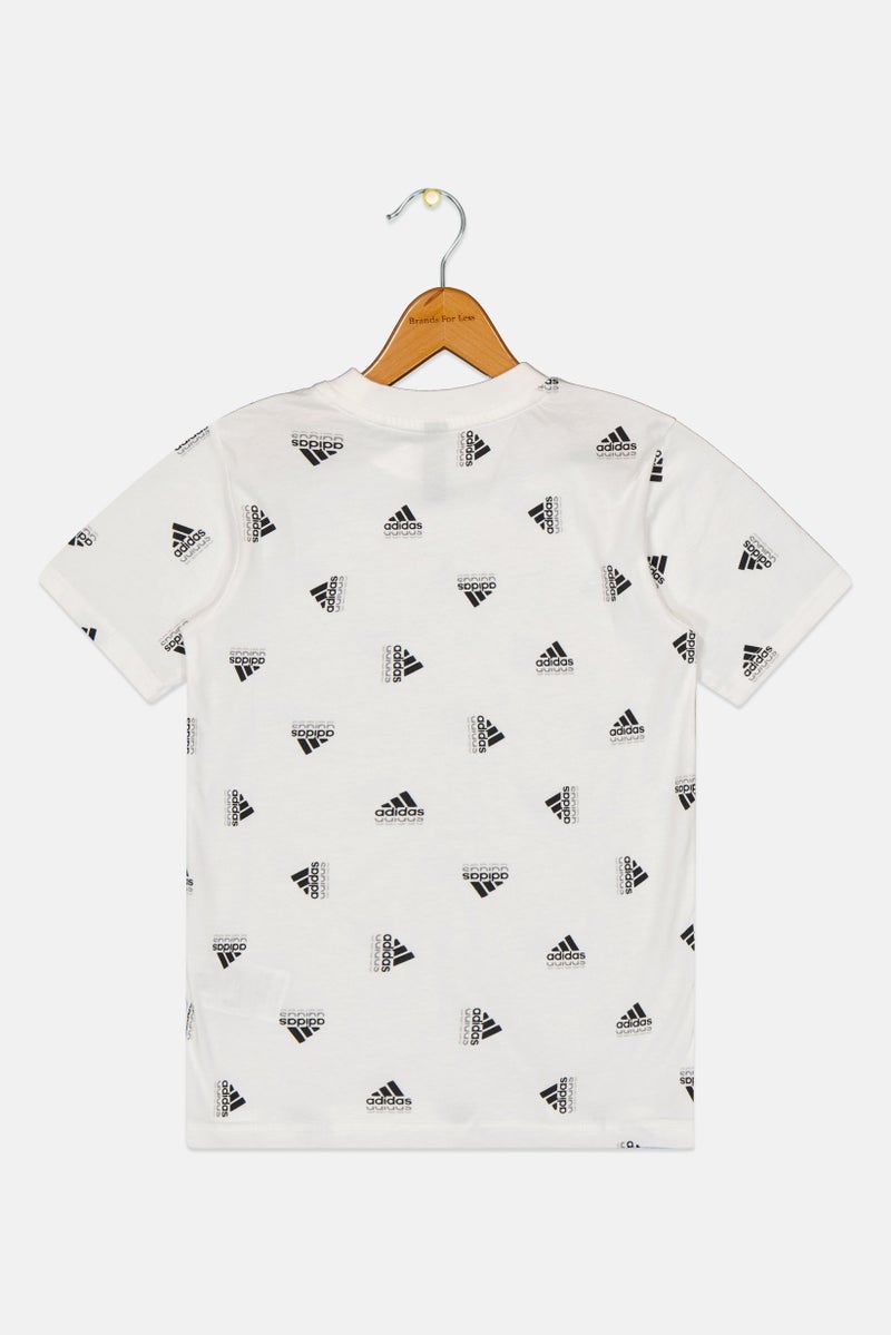 Adidas Kids Boy Short Sleeve Outdoor T-Shirt, White - Image 3