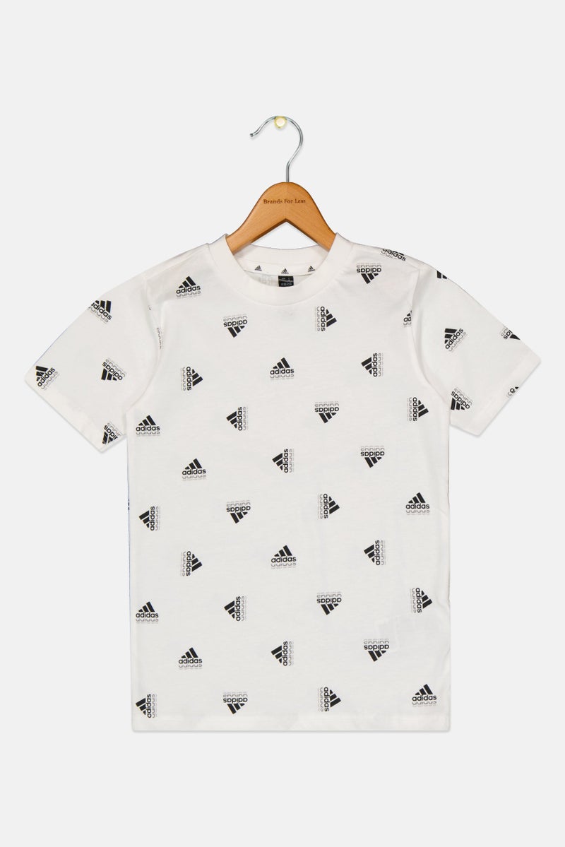 Adidas Kids Boy Short Sleeve Outdoor T-Shirt, White - Image 2