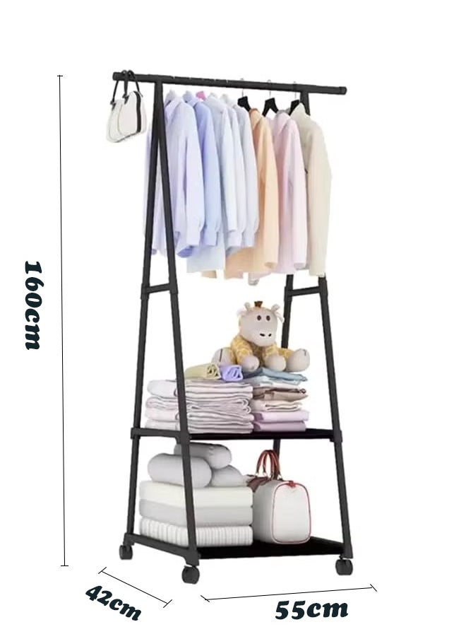 Generic Multi-function Triangle Coat Rack with Removable Design Floor Standing Hanging Clothes Organizer on Wheels Ideal for Bedroom Entryway Living Room Space-Saving Storage Solution for Coats, Hats, Scarves & Bags  - Image 2