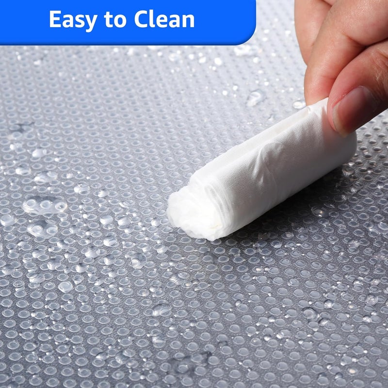 PaBUSIOr 8" Clear Cabinet Drawer Liner: Waterproof Non-Adhesive Kitchen Shelf Liner - 8" × 145" Translucent Small Cupboard Mat for Refrigerator Pantry Closet - Image 5