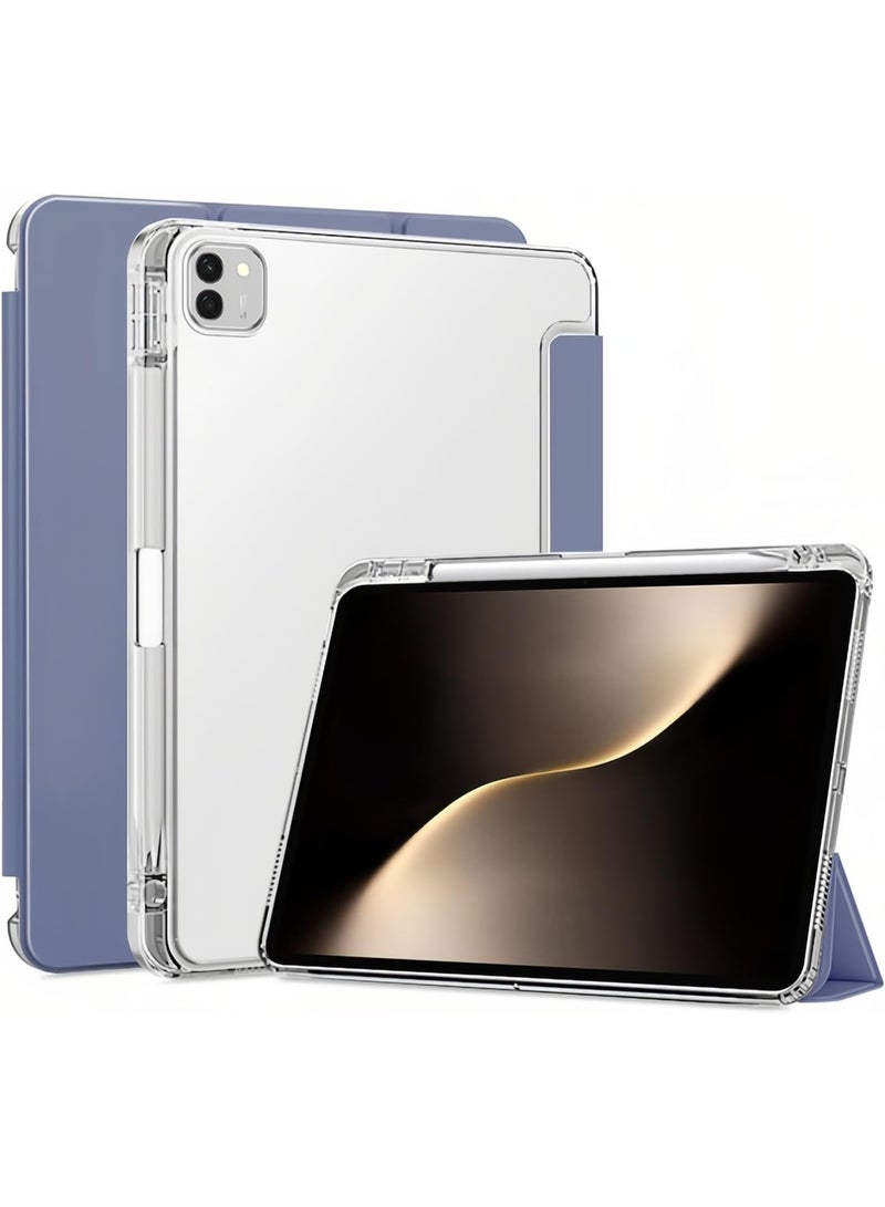 حافظة متوافقة مع جهاز Honor MagicPad 3 تابلت 13.3 بوصة 2025، غلاف رقيق من TPU مع حامل قلم، حافظة ذكية شفافة صلبة مع وظيفة الاستيقاظ/النوم التلقائي (رمادي لافندر)