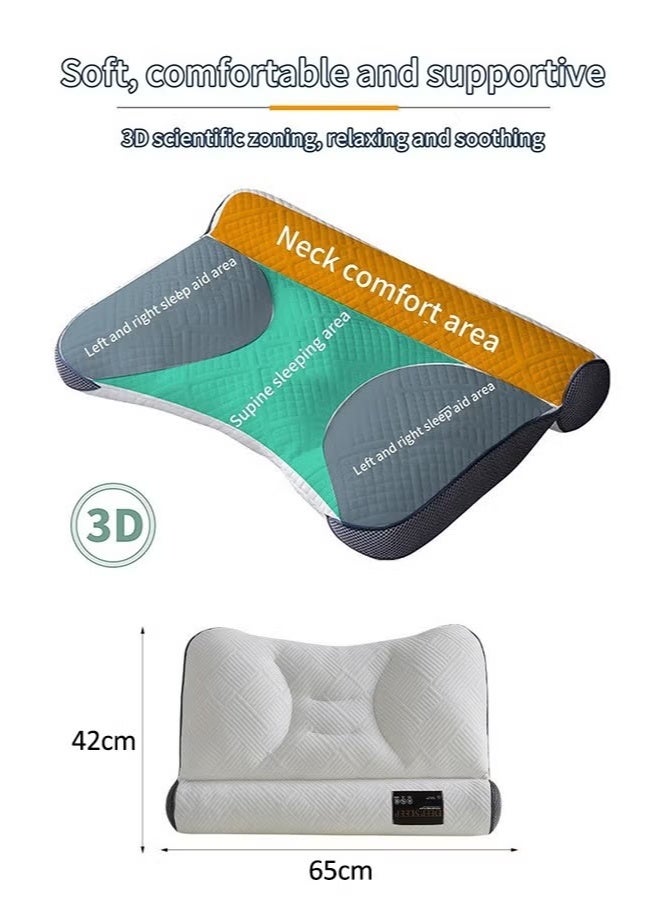 MLADEN Neck Pillows for Pain Relief Sleeping Ergonomic Sleeping Pillows for Bed Side Sleeper Cervical Pillow for Normal Use and Neck Pain Adjustable Orthopedic Pillow Filling with PE Hose Ergonomic Contour Pillow,42x65cm  - Image 2