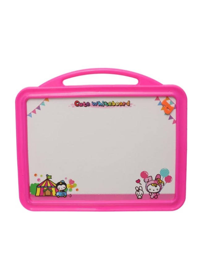 Plastic Drawing And Writing Board 2 in 1 With Magnetic Alphabet letters And Creative Educational Operations Aiming To Teach Children All Educational Skills - Pink - Image 1