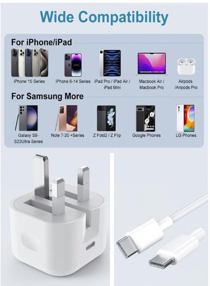 iPhone 16, iPhone15 Pro Max Charger with USB C Port 35W, Comes with 1m iPhone Fast Charging Cable Type C to Type C, Compatible with iPhone 16 / 15 Pro max/15 Pro/15 plus/15, Samsung S24 and All USB C Phones / Tabs  - Image 2