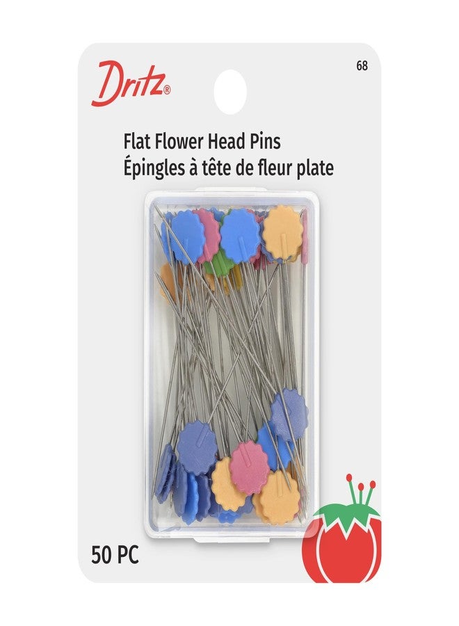 دريتز دبابيس Dritz 68 ذات رأس مسطح، على شكل زهرة، 2 بوصة (50 قطعة) - Image 1