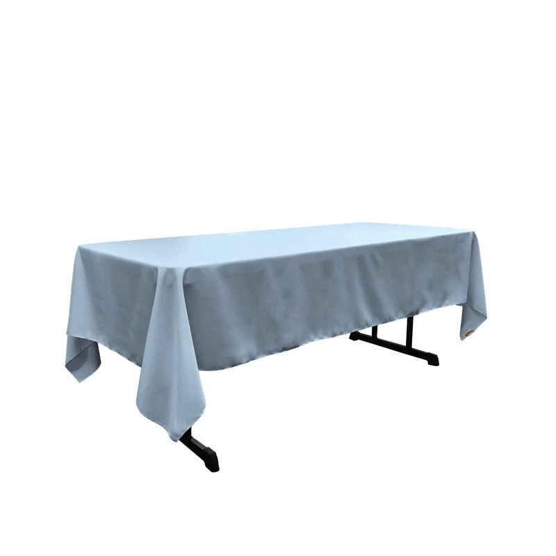 لا لينين la linen polyester poplin tablecloth 60 by 144 inch blue blue