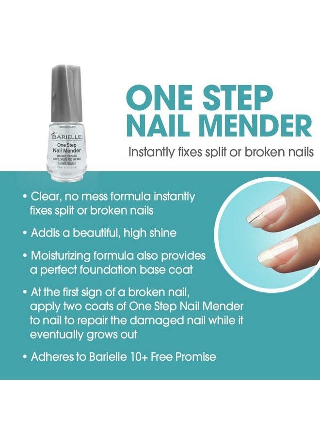 BARIELLE - One Step Nail Mender .47 Oz. (Pack Of 2) Repairs Split Chipped And Damaged Nails - Image 1