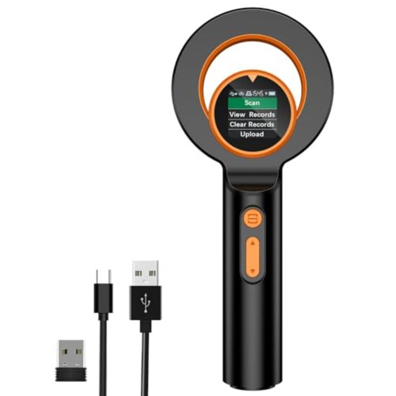 ماسح ضوئي لرقاقة الحيوانات الأليفة، ماسح ضوئي لقارئ شرائح RFID EMID الصغير، 134.2 كيلو هرتز 125 كيلو هرتز 15 رقمًا، ماسح ضوئي لبطاقة تعريف الحيوانات الأليفة، مع شاشة TFT 1.44 بوصة ووظيفة حذف بيانات التاريخ، للكلاب/الحيوانات الأليفة/القطط/الحيوانات - Image 1