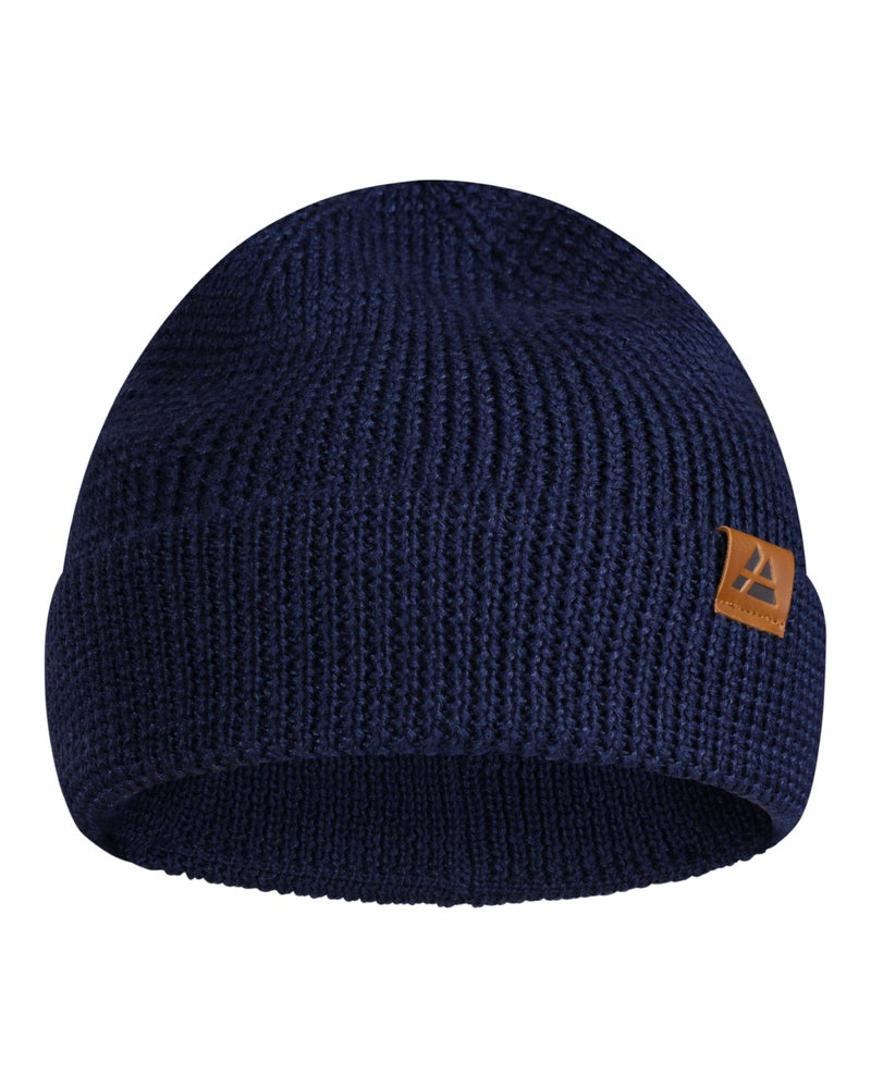 DANISH ENDURANCE Merino Wool Beanie for Men & Women, Warm Knitted Winter Hat, Black - Image 1
