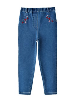 Jelliene Girls' Embroidered Denim Leggings  - Image 1