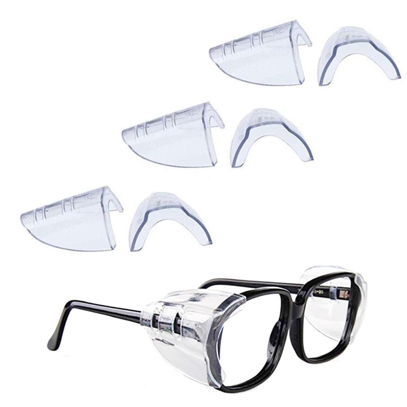 Korty 3610 Pairs Eye Glasses Side Shields Flexible Slip on Side Shields for Safety Glasses Fits Small to Medium