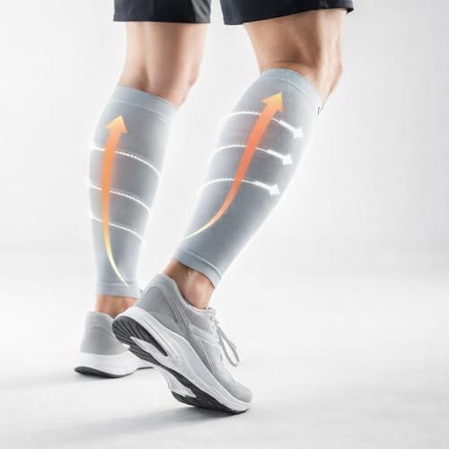 Dr Helix Dr. Helix Unisex Grey Calf Support - Compression Sleeve for Leg Pain Relief, Muscle Recovery & Injury Prevention, Lightweight & Breathable Design - (Pack of - 1) - Image 2
