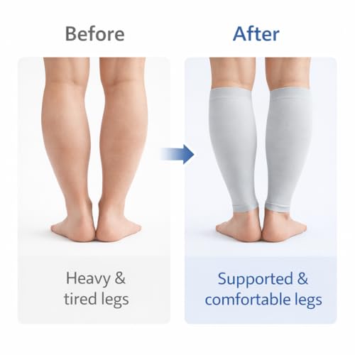 Dr Helix Dr. Helix Unisex Grey Calf Support - Compression Sleeve for Leg Pain Relief, Muscle Recovery & Injury Prevention, Lightweight & Breathable Design - (Pack of - 1) - Image 4