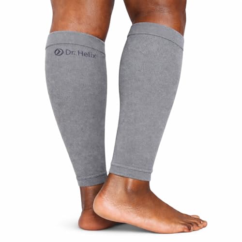 Dr Helix Dr. Helix Unisex Grey Calf Support - Compression Sleeve for Leg Pain Relief, Muscle Recovery & Injury Prevention, Lightweight & Breathable Design - (Pack of - 1) - Image 1