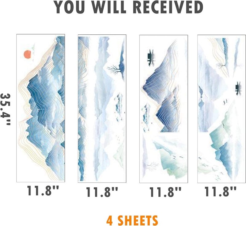 BPA ملصق حائط ضخم بأسلوب صيني للجبال والأنهار الشاسعة - Image 5