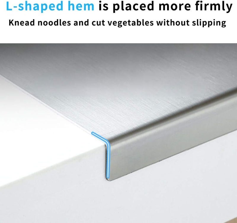 ZEVON Chopping Board for Kitchen | Premium 304 Stainless Steel Cutting Board | Non Slip | Rust Proof | Easy to Use| Round Edge| for Cutting Vegetables, Meat,Fish,Fruits | Size - 42 x 30 cm - Image 3
