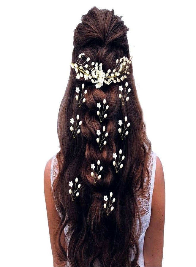 Ansh Attractive Artificial Metal White Pearl and Stone Floral Hair Pins/Clips/Juda Pins | Hair Accessories for Women & Girls (Combo Pack of 2494 & 2502) - Image 1