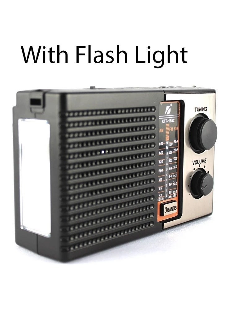 ELTRAZONE - ORIGINAL KTF-1652 SOLAR SPEAKER 3-BAND AM/FM RADIO WITH BLUETOOTH, USB/TF Slot/Flashlight - Image 1
