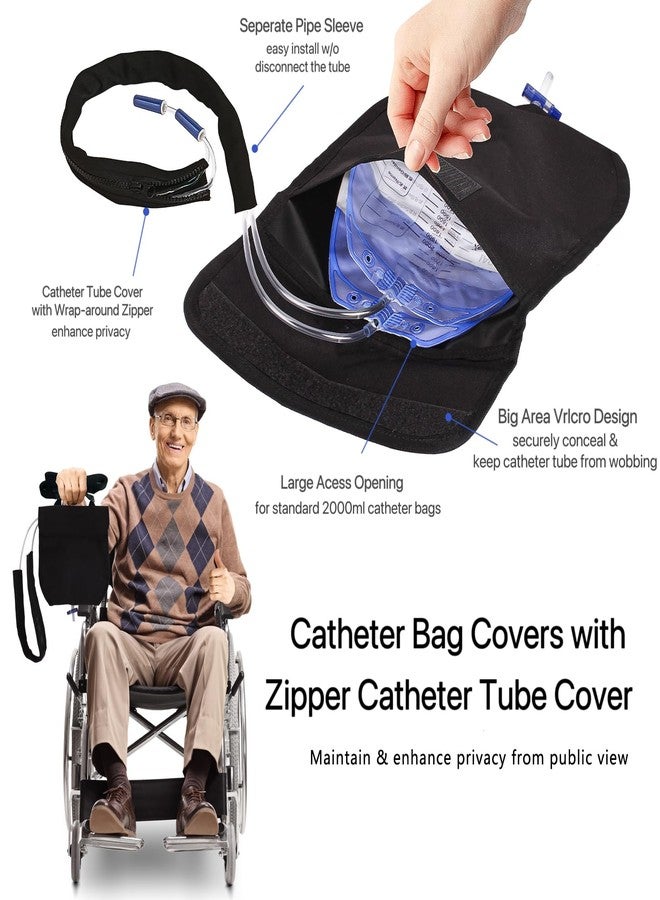 HJKEMI Urine Drainage Bag Holder Adjustable Catheter Bag Cover with Zipper Foley Catheter Tube Cover Waterproof Catheter Bag Holder Easy Acess and Drainage Urinary Drainage Bag Holder Securely and Discreet - Image 2