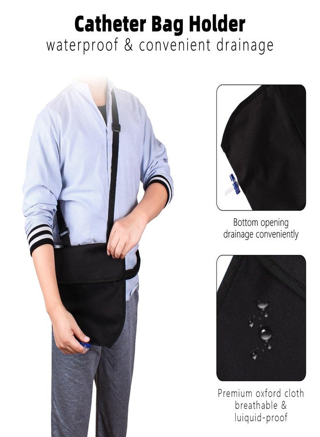 HJKEMI Urine Drainage Bag Holder Adjustable Catheter Bag Cover with Zipper Foley Catheter Tube Cover Waterproof Catheter Bag Holder Easy Acess and Drainage Urinary Drainage Bag Holder Securely and Discreet - Image 3