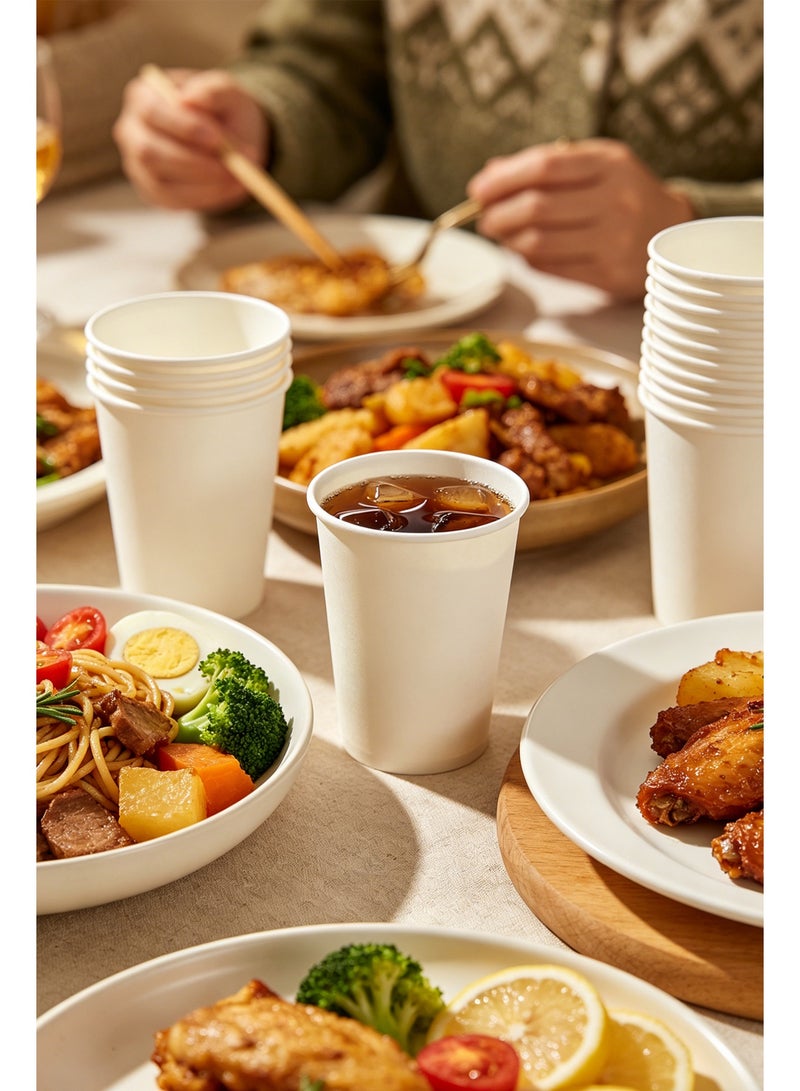 50 Piece 350ml Paper Cups, 12 Oz Disposable Drink Cups, for Coffee, Water, Tea, Cold and Hot Beverages - Image 1