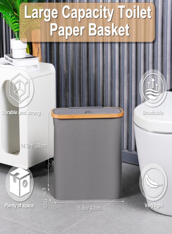 efluky Toilet Paper Basket 28L, Toilet Paper Storage with Lid for Bathroom, Toilet Paper Holder with Storage, Free Standing Toilet Paper Organizer Holds Up to 9-12 Rolls, Grey - Image 2