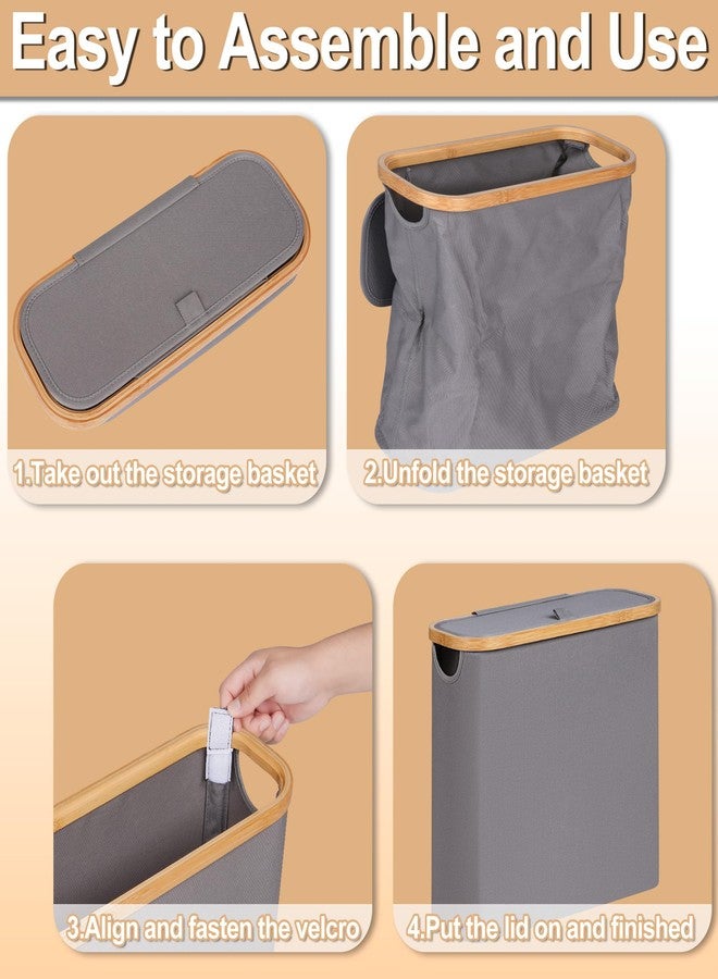 efluky Toilet Paper Basket 28L, Toilet Paper Storage with Lid for Bathroom, Toilet Paper Holder with Storage, Free Standing Toilet Paper Organizer Holds Up to 9-12 Rolls, Grey - Image 5