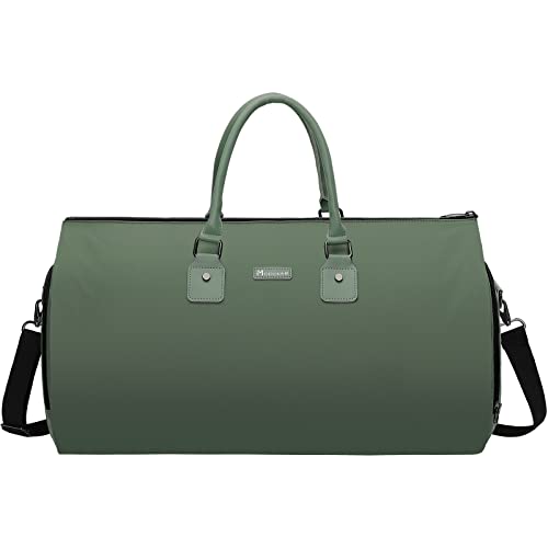 Modoker EcoFriendly Convertible Garment Bags for Travel Carry on Garment Duffel Bag for Women Men Weekender 2 in 1 Hanging Suitcase Suit Travel Bags Green - Image 1