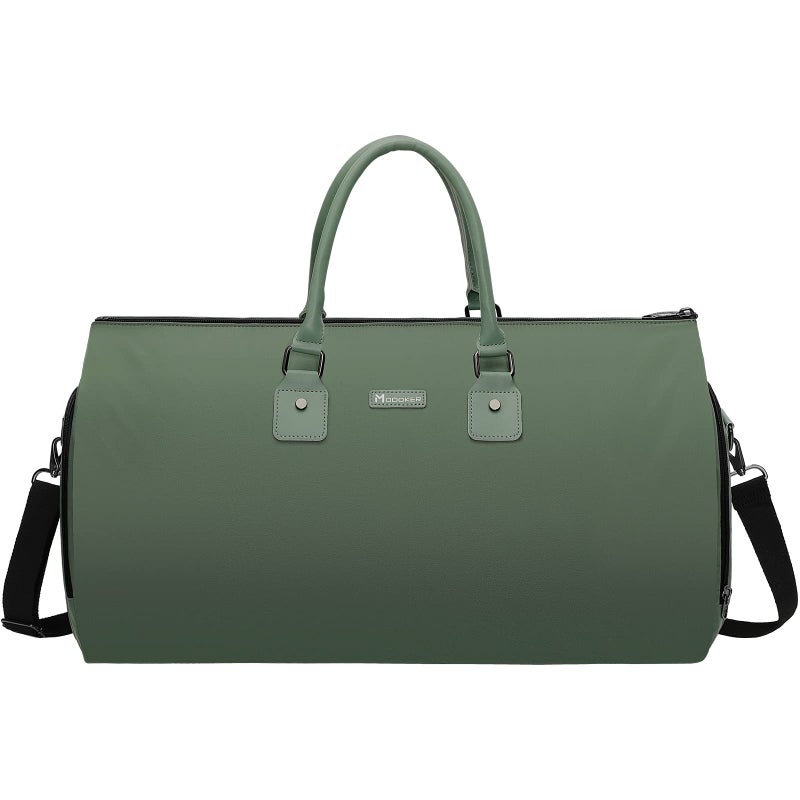 Modoker EcoFriendly Convertible Garment Bags for Travel Carry on Garment Duffel Bag for Women Men Weekender 2 in 1 Hanging Suitcase Suit Travel Bags Green - Image 2
