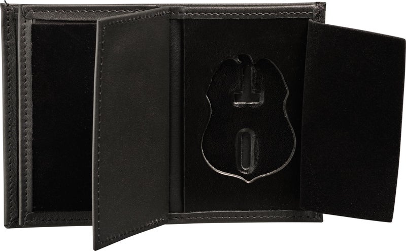 Perfect Fit Shield Wallets Perfect Fit Hidden Badge Bifold Wallet TSA Badge and ID Case Hidden Badge Wallet Cutout PF 691 Black Leather - Image 2