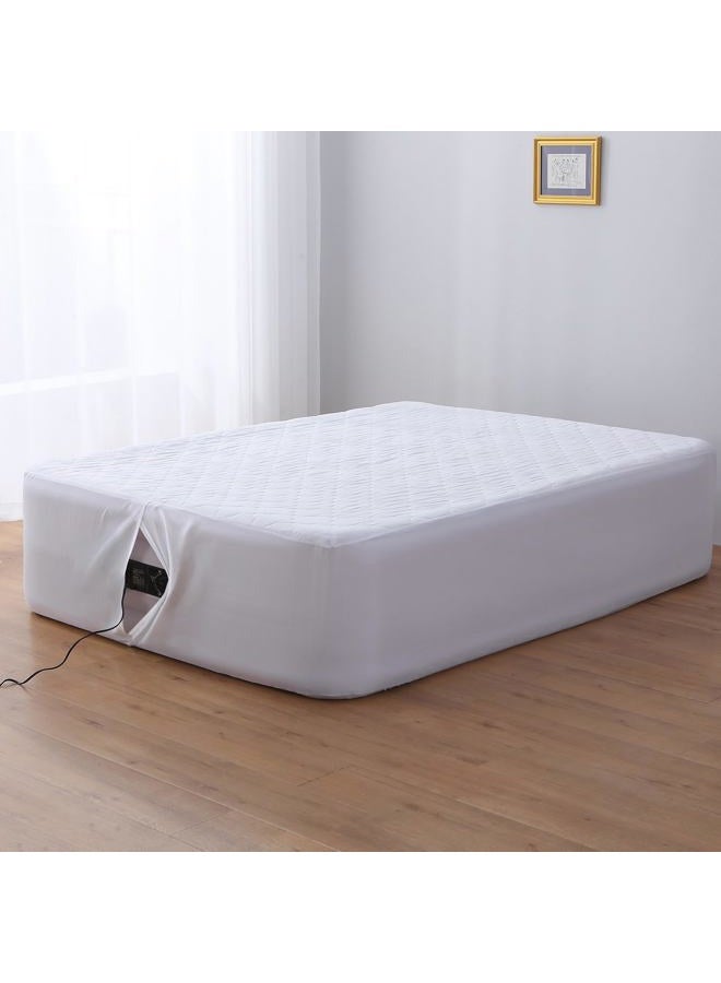 Antranfour Full Mattress Pad for Air Bed with Pump Opening,Waterproof, Breathable & Noiseless Protector, Fits 15-24 Inch Deep Pockets - Image 1