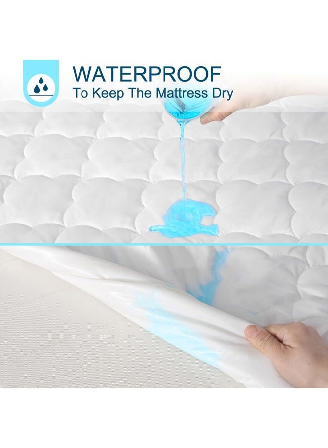 Antranfour Full Mattress Pad for Air Bed with Pump Opening,Waterproof, Breathable & Noiseless Protector, Fits 15-24 Inch Deep Pockets - Image 3