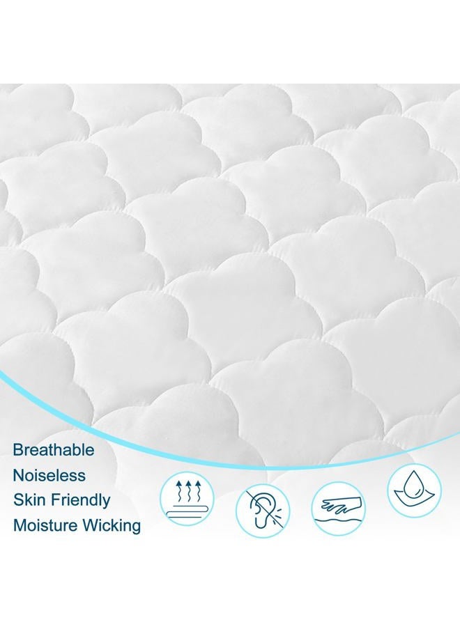 Antranfour Full Mattress Pad for Air Bed with Pump Opening,Waterproof, Breathable & Noiseless Protector, Fits 15-24 Inch Deep Pockets - Image 4