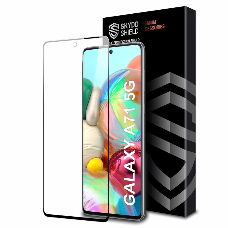 Skyddshield Military-Grade Gorilla Tempered Glass For Samsung Galaxy A73 and Galaxy A71 (6.7 Inch) With Installation Kit | Edge to Edge Coverage | Black - Image 1
