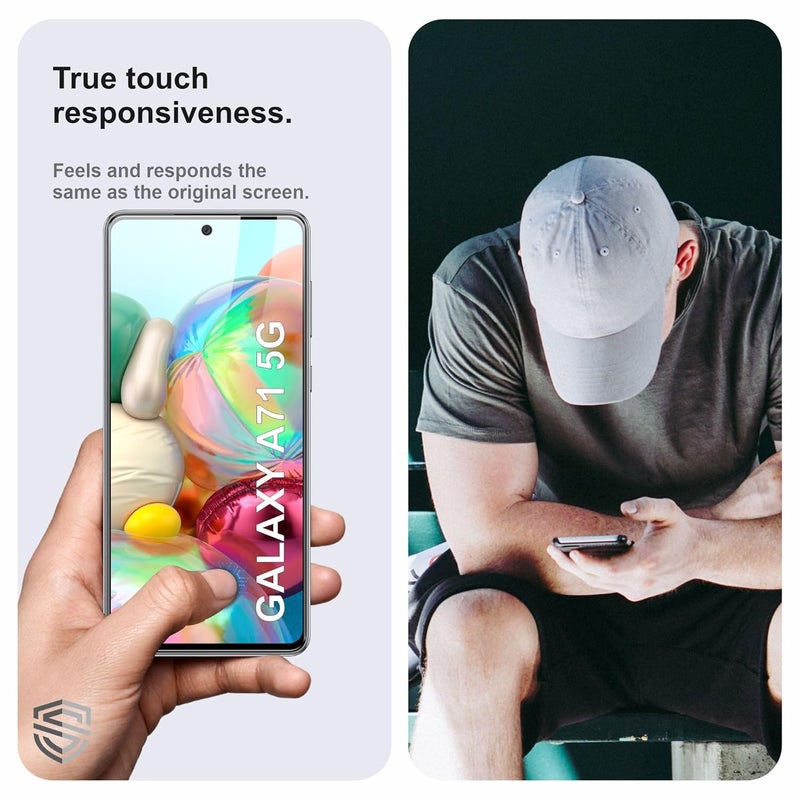 Skyddshield Military-Grade Gorilla Tempered Glass For Samsung Galaxy A73 and Galaxy A71 (6.7 Inch) With Installation Kit | Edge to Edge Coverage | Black - Image 4