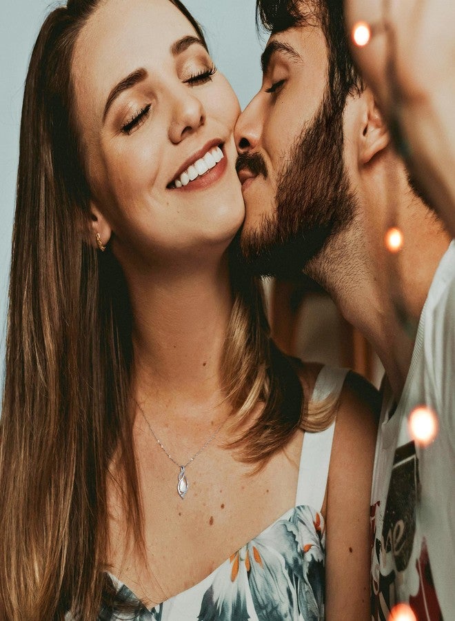 FANCIME October Birthstone Necklace for Women Opal Teardrop Necklace Sterling Silver Infinity Love Birthday Gifts for Mom Women, 16"+2" Inches - Image 5