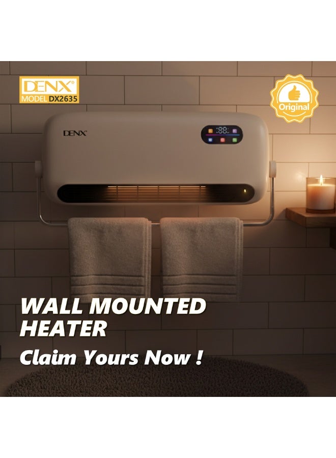 دينكس مدفأة مروحة حرارية مثبتة على الحائط، وحدة تتدفئة 1800واط مع جهاز تحكم عن بعد ومؤقت ذكي، مدفأة حائط صغيرة محمولة للمنزل وغرفة النوم - Image 4