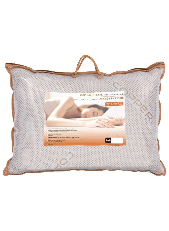 Safdie & Co. Copper Infused Down Alternative Pillow White and Pink 50 x 75 cm 63094.Z.01