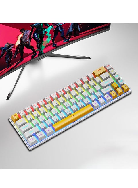 لوحة مفاتيح ميكانيكية RGB مكونة من 68 مفتاحًا باللغة العربية
