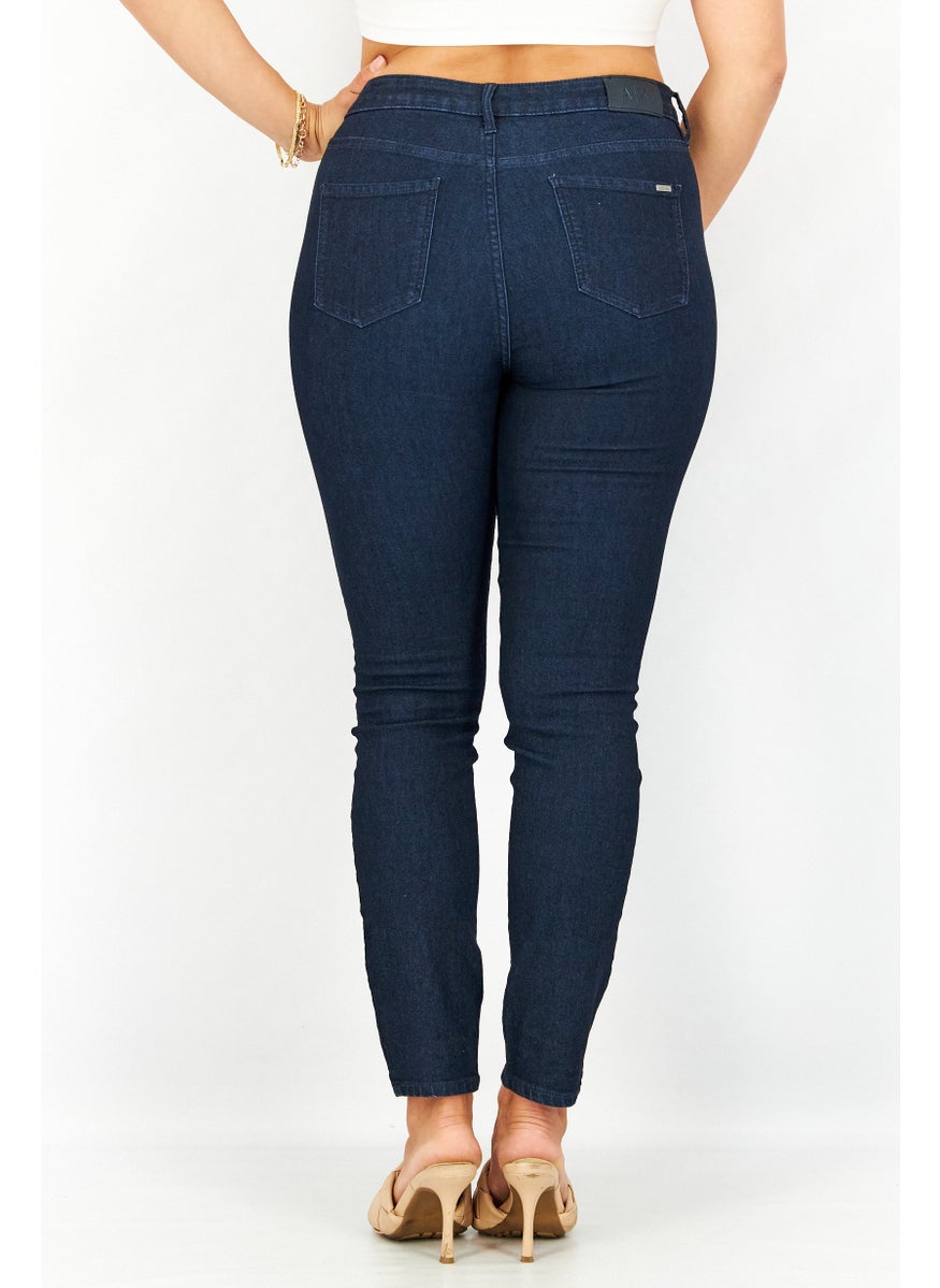 Women Skinny Fit Plain Non-Stretchable Denim Jeans, Navy - pzsku/Z057FE46095462DB8A2DEZ/45/_/1737900397/d9f9e2a2-03a5-406a-822f-399ee83ef3d9