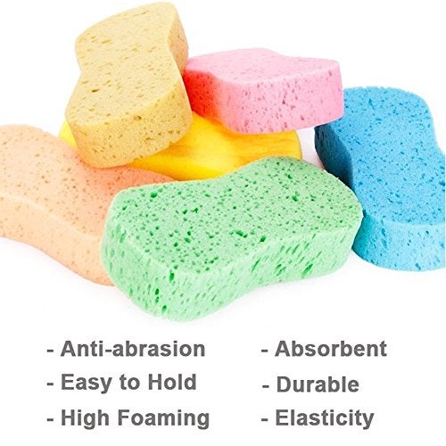 Lantee Large Sponges - Car Cleaning Supplies - Big 10 Pcs High Foam Cleaning Washing Sponge Pad for Car, Household Cleaning and Water Games - Image 2